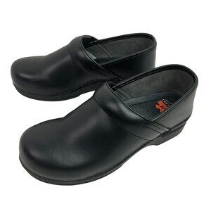 Dansko PRO XP Leather Clogs Womens 9.5-10 Wide Black Comfort Slip-On